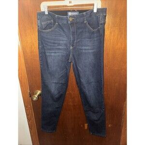 Democracy Womens Dark Blue Ab Solution Denim Jeans Size 12